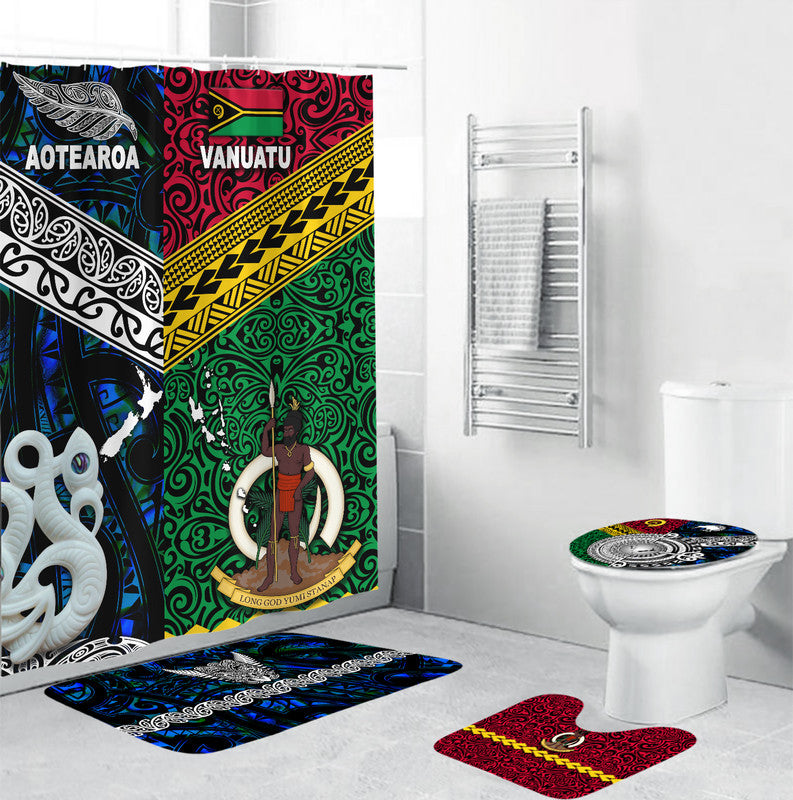 New Zealand And Vanuatu Bathroom Set Together - Blue LT8 Blue - Polynesian Pride