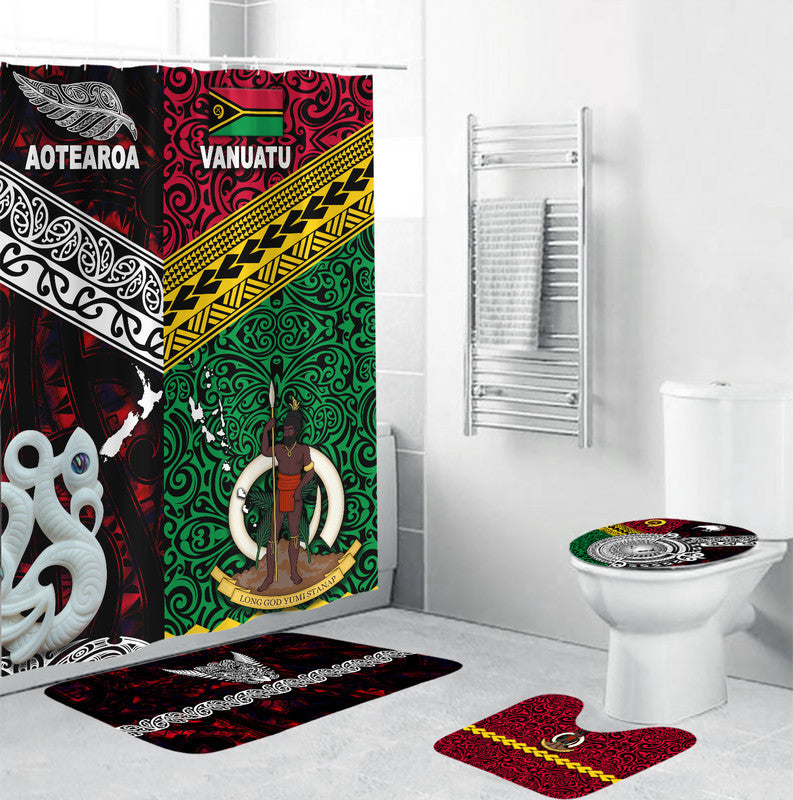 New Zealand And Vanuatu Bathroom Set Together - Red LT8 Red - Polynesian Pride