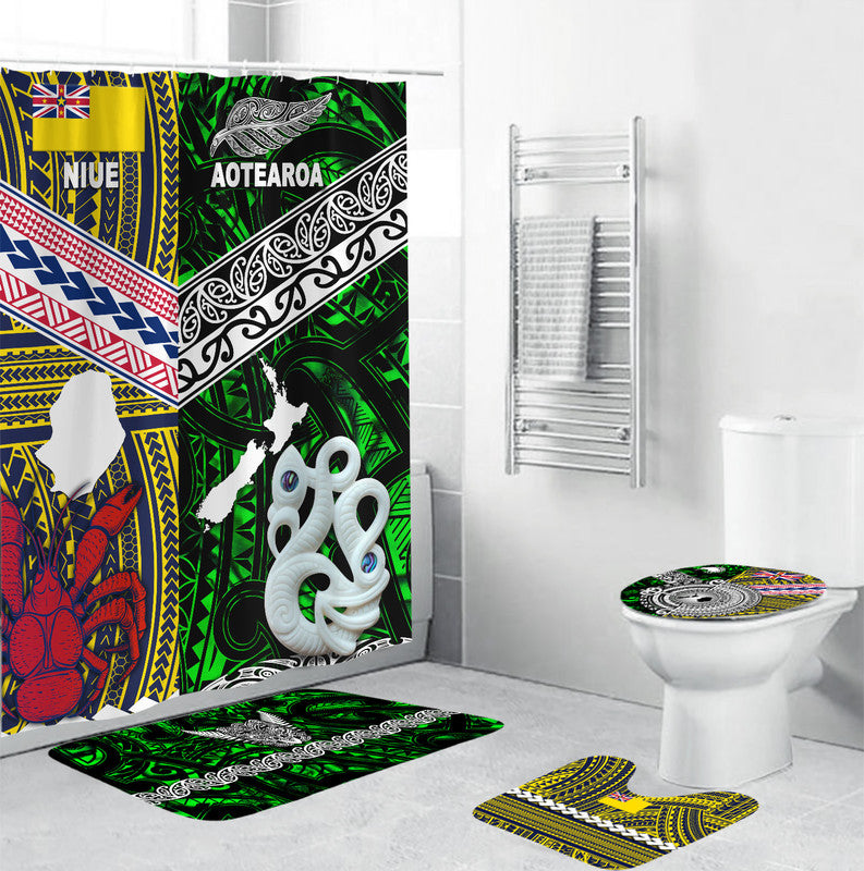 New Zealand And Niue Bathroom Set Together - Green LT8 Green - Polynesian Pride