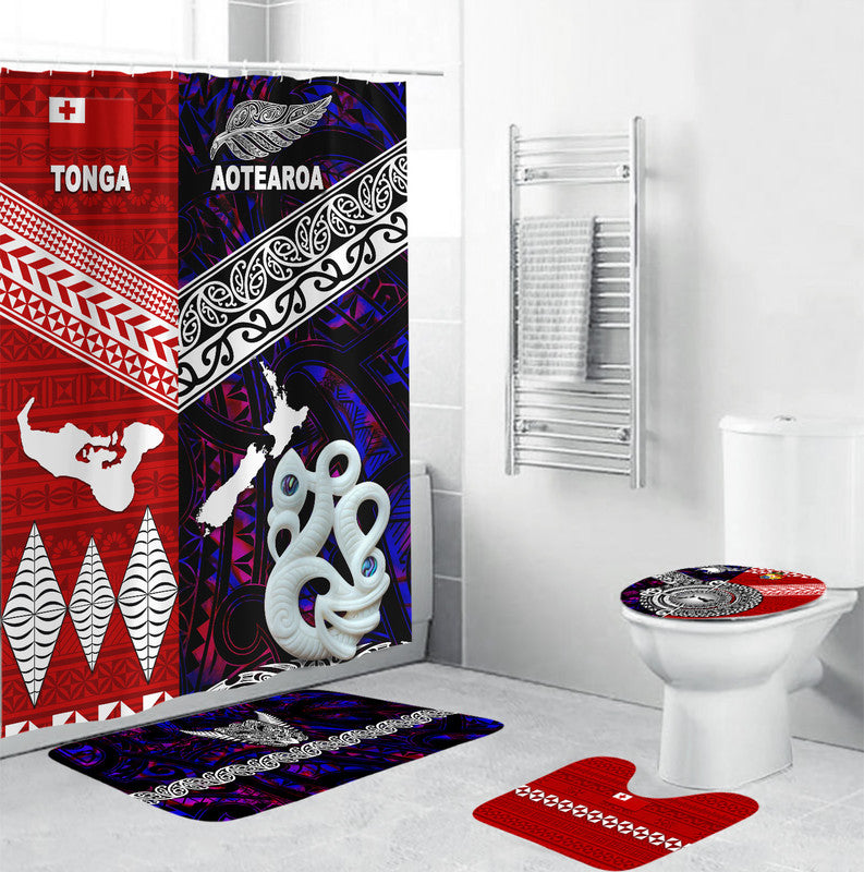 New Zealand And Tonga Bathroom Set Together - Purple LT8 Purple - Polynesian Pride