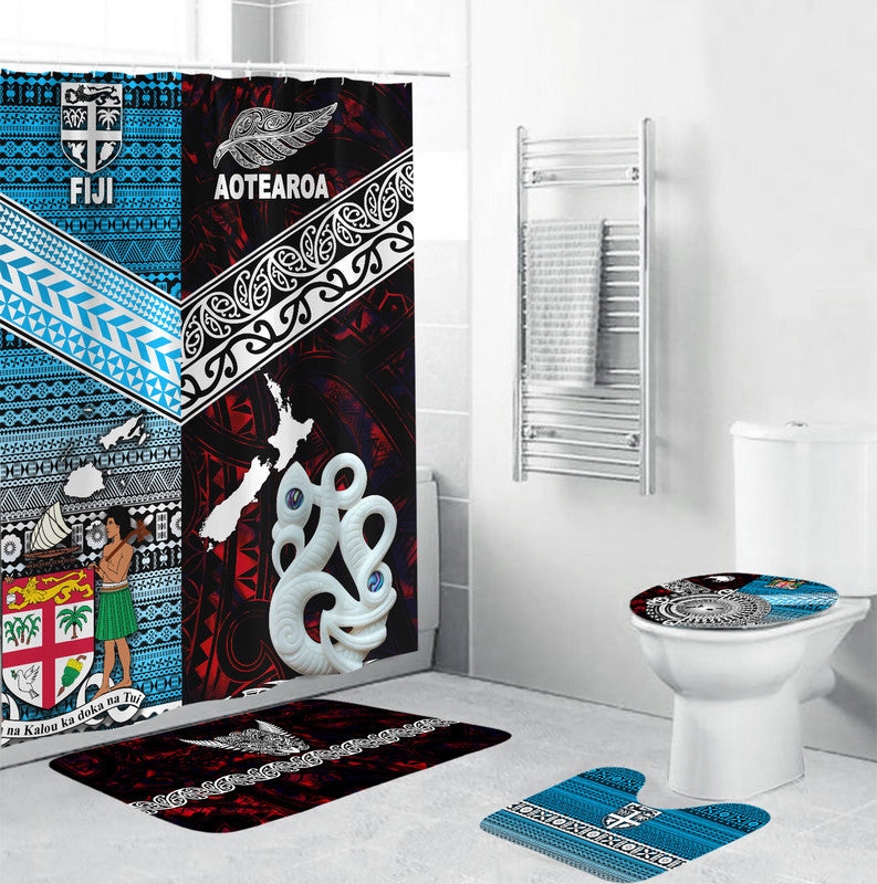 New Zealand And Fiji Bathroom Set Together - Red LT8 Red - Polynesian Pride