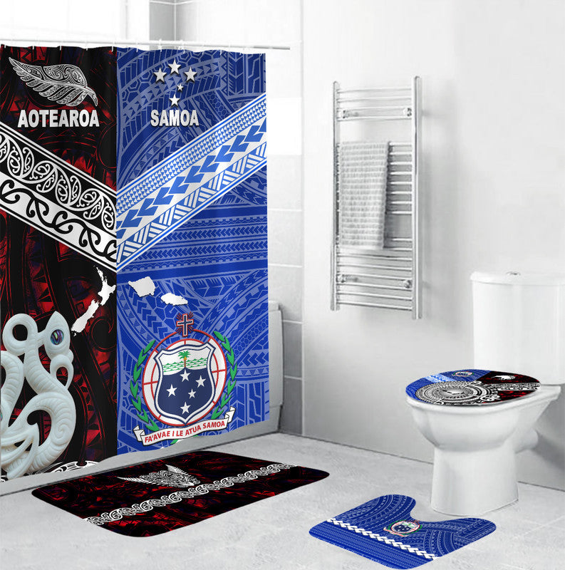 New Zealand And Samoa Bathroom Set Together - Red LT8 Red - Polynesian Pride