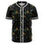 Tropical Leaves And Flowers In The Night Style Baseball Jersey Black - Polynesian Pride