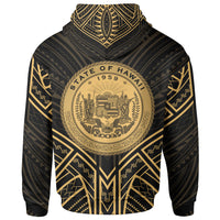 Hawaii Hoodie Seal Gold Tribal Patterns - Polynesian Pride