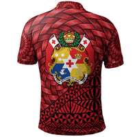 Tonga Polo Shirt Kolonga Tapa Patterns With Bamboo - Polynesian Pride