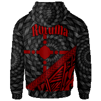 Rotuma Hoodie Custom Red Tapa Patterns With Bamboo - Polynesian Pride