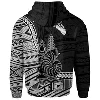 New Caledonia Islands Zip Hoodie Kaala Gomen Seal of New Caledonia Polynesian Patterns - Polynesian Pride