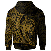 Samoa Zip Hoodie Custom Gold Wings Style - Polynesian Pride