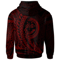 Federated States of Micronesia Zip Hoodie Red Custom Wings Style - Polynesian Pride