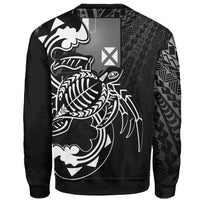 Wallis and Futuna Sweatshirt - Turtle With Polynesian Waves - Polynesian Pride