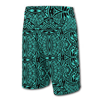 Hawaii Polynesian Lauhala Mix Board Shorts Turquoise - Polynesian Pride