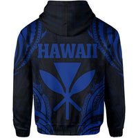 Polynesian Turtle Kanaka Maoli Hawaii Zip Hoodie Blue - Polynesian Pride