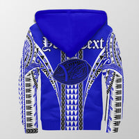 (Personalised) Hawaii - Blue Football Sherpa Hoodie AH - Polynesian Pride
