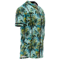 Tropical Palm Trees Blue Baseball Jersey - Polynesian Pride