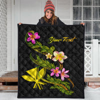 Hawaii Polynesian Custom Personalised Quilt - Plumeria Tribal - Polynesian Pride