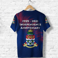 Cayman Islands T Shirt Coat of Arms Independence Anniversary Simple Style Blue LT8 - Polynesian Pride