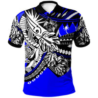 Chuuk Polo Shirt Tribal Jungle Blue Pattern Unisex Blue - Polynesian Pride