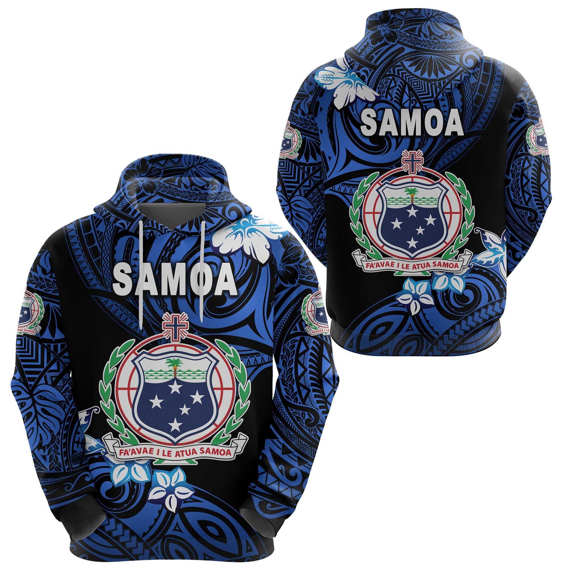 Manu Samoa Rugby Hoodie Unique Vibes Coat of Arms Blue Unisex Blue - Polynesian Pride