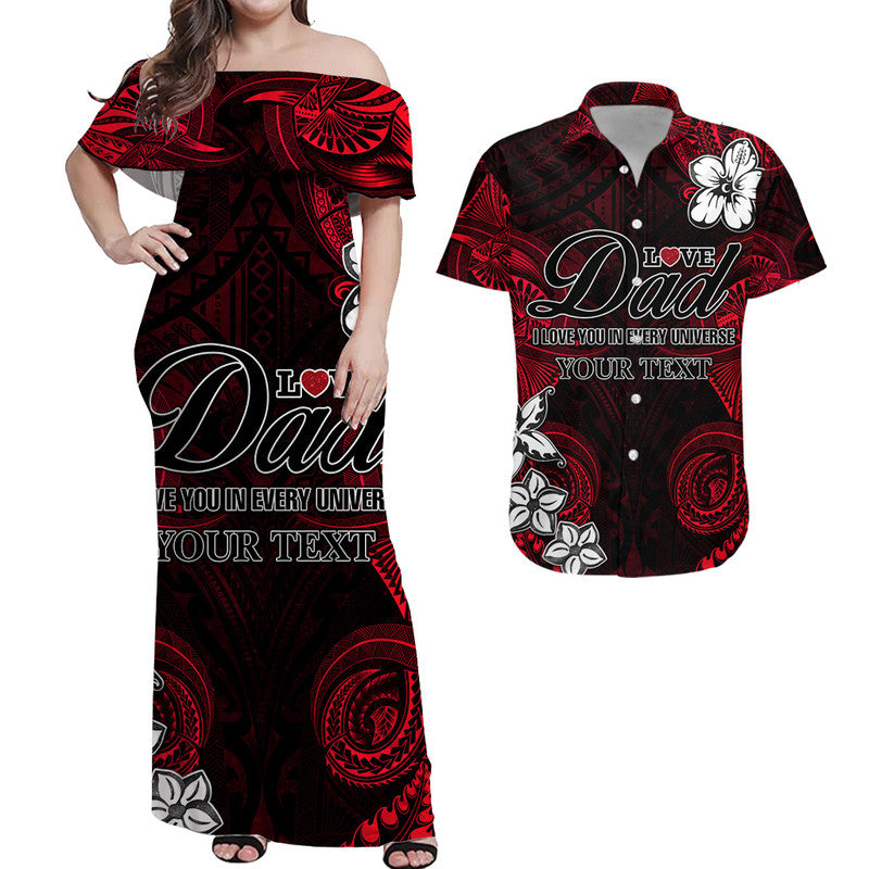 Custom Matching Hawaiian Shirt and Dress Polynesian Fathers Day I Love You In Every Universe Red LT8 Red - Polynesian Pride