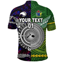 Custom New Zealand Cook Islands Polo Shirt Maori Together Purple, Custom Text and Number LT8 - Polynesian Pride