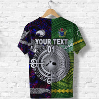 Custom New Zealand Maori Aotearoa T Shirt Cook Islands Together Purple, Custom Text and Number LT8 - Polynesian Pride