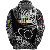 Cook Islands Rugby Zip Hoodie Unique Vibes Black Unisex Black - Polynesian Pride