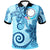 Cook Islands Polo Shirt Tribal Plumeria Pattern Unisex Blue - Polynesian Pride