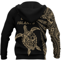 Cook Islands Hoodie Turtle Mermaid Gold Tornado - Polynesian Pride