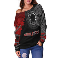 Cook Islands Polynesian Personalised Women's Off Shoulder Sweater - Polynesian Chain Style - Polynesian Pride