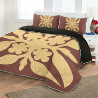 Hawaiian Royal Pattern Quilt Bed Set - Coral - G1 Style - AH - Polynesian Pride