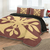 Hawaiian Royal Pattern Quilt Bed Set - Coral - F3 Style - AH - Polynesian Pride