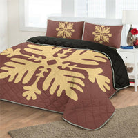 Hawaiian Royal Pattern Quilt Bed Set - Coral - H2 Style - AH - Polynesian Pride