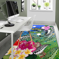 (Custom Personalised) South Sea Islanders Kanakas Hibiscus Polynesia Area Rug - LT2 - Polynesian Pride