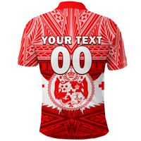 Custom Tonga Rugby Mate Maa Tonga Tapa Pattern Polo Shirt LT2 RED - Polynesian Pride