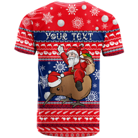 Custom New Zealand Maori Meri Kirihimete T Shirt LT2 Adult RED - Polynesian Pride