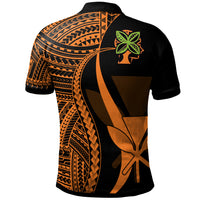 Fua Creative Hawaii Polo Shirt Orange Polynesian Tentacle Tribal Pattern LT10 - Polynesian Pride