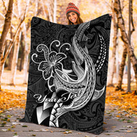 (Custom Personalised) Polynesian Shark Tattoo Hawaii Tribal Blanket - LT12 - Polynesian Pride
