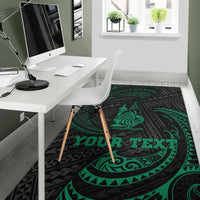 New Caledonia Polynesian Custom Personalised Area Rug - Green Tribal Wave - Polynesian Pride