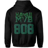 Volleyball Sport Kakau Hawaii Zip Hoodie Black - Polynesian Pride