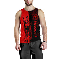 Hawaii King Polynesian Men's Tank Top - Lawla Style Red - AH - Polynesian Pride