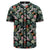 Tropical Plumeria Pattern With Palm Leaves Baseball Jersey Black - Polynesian Pride