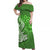 Hammerhead shark Off Shoulder Long Dress Polynesian Green Style LT6 Long Dress Green - Polynesian Pride