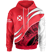 Wallis and Futuna Hoodie Custom Symmetrical Lines Unisex Red - Polynesian Pride