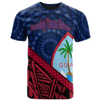 Guam T Shirt Tamuning Tumon Harmon Tapa Patterns With Bamboo Unisex Blue - Polynesian Pride