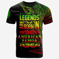 American Samoa T Shirt Legends Are Born In Reggae Color Unisex Black - Polynesian Pride