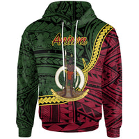 Vanuatu Hoodie niwa Seal of Vanuatu Polynesian Patterns Unisex Green - Polynesian Pride