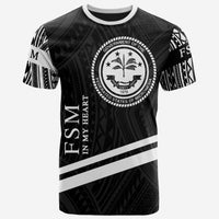 Federated States of Micronesia T Shirt In My Heart Style Polynesian Patterns Unisex Black - Polynesian Pride