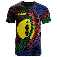 New Caledonia T Shirt Wala Wings Style Flag Color Unisex Black - Polynesian Pride