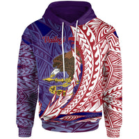 American Samoa Hoodie Vaitogi Wings Style Unisex Blue - Polynesian Pride