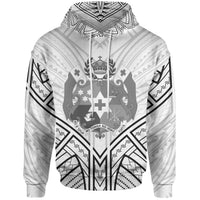 Tonga Hoodie Tonga Seal Tribal Patterns Unisex White - Polynesian Pride